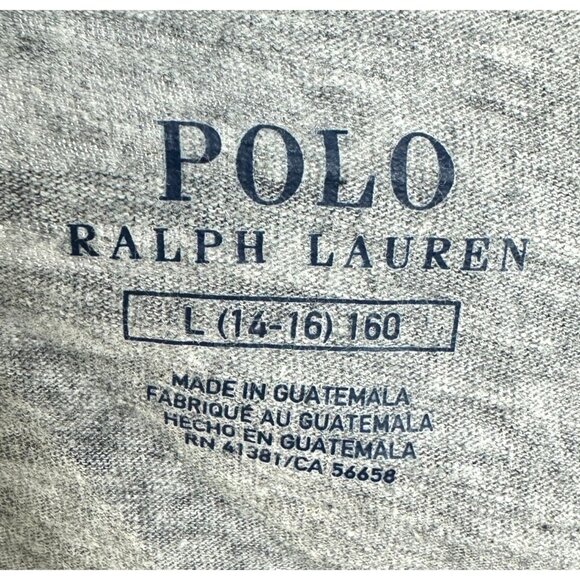 Ralph Lauren Polo  Shirt Unisex L  (14-16) Gray Long-Sleeve Graphic Print - Picture 5 of 14